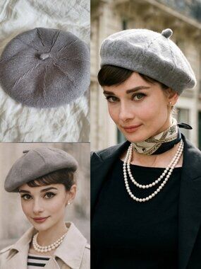 Classic Gray Wool Beret - Timeless Women's Accessory
